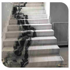 Panda white marble stair tiles for home decoration